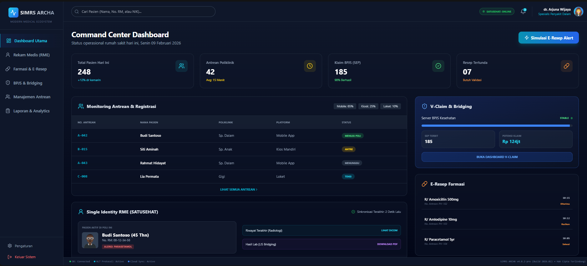 screenshoot simrs archa utama